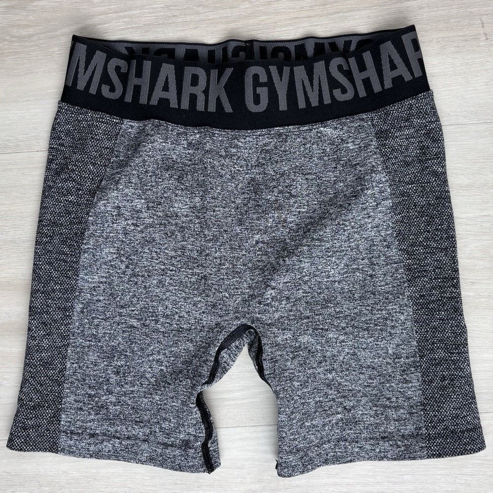 Gymshark Flex Seamless Shorts Women's Small Gray Black High Waist Workout
